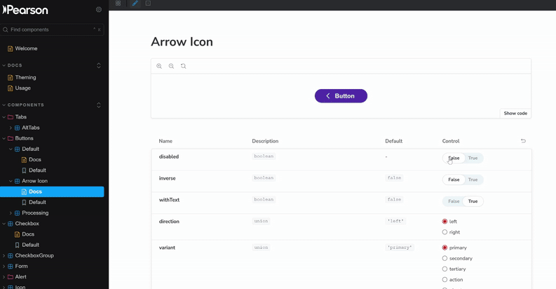 Pearson Education UI Library Demo